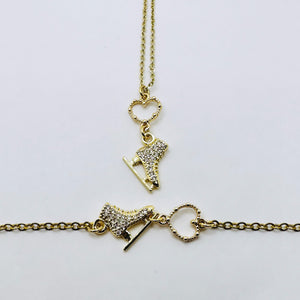Ice Skate with your Heart Necklace