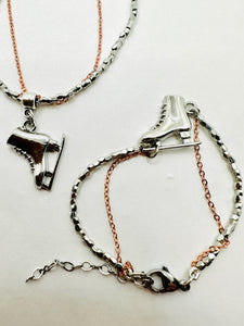 Silver & Copper Skating Necklace