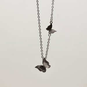 Silver Necklace with Butterflies