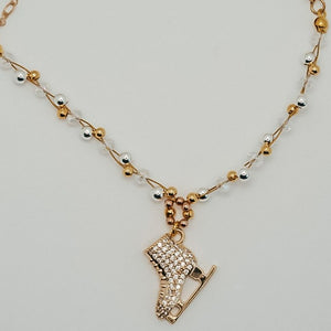 Gold Braided Skating Necklace