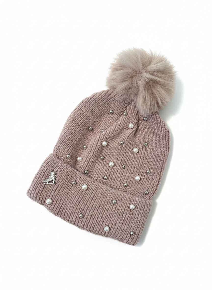 Ice Skating Hat with Pearls
