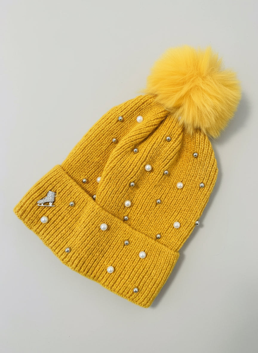 Ice Skating Hat with Pearls