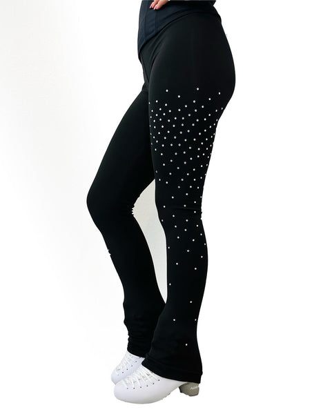 Starlites Dance Team Bling Rollover Yoga Pants with Rhinestone Logo -  Glitterstarz
