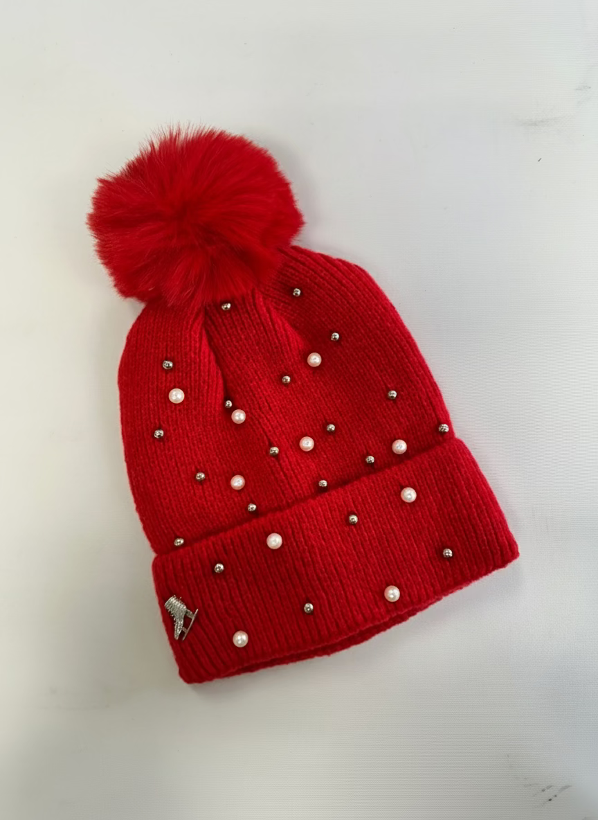 Ice Skating Hat with Pearls