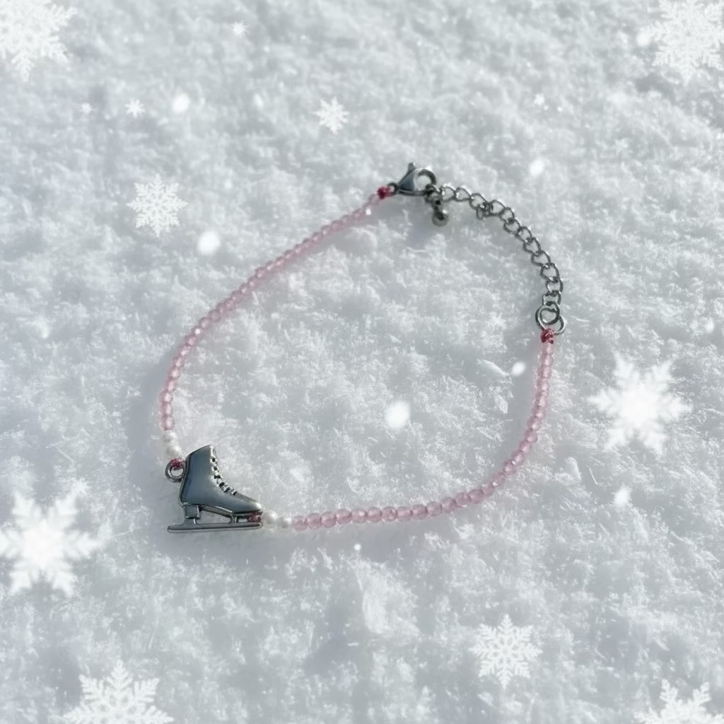 Crystal and Pearl Skate Bracelet