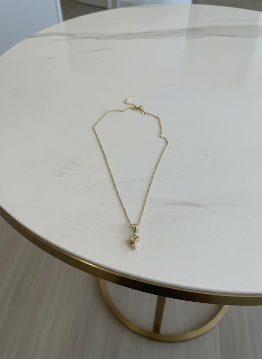 Gold Ice Skating Necklace