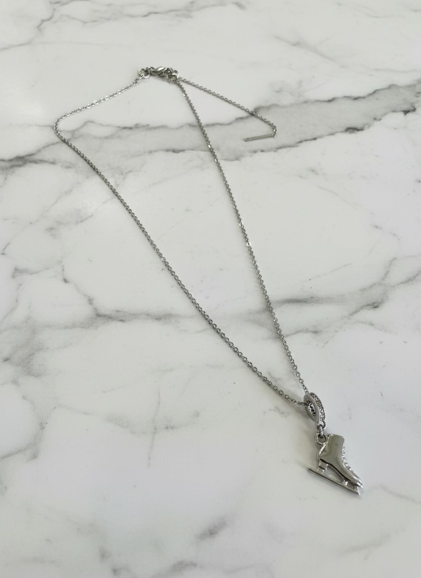 Silver Skate Necklace