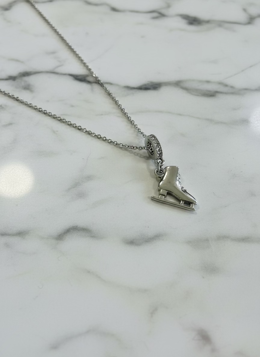 Silver Skate Necklace