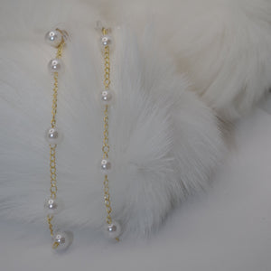 Long Chain Earrings with Pearls