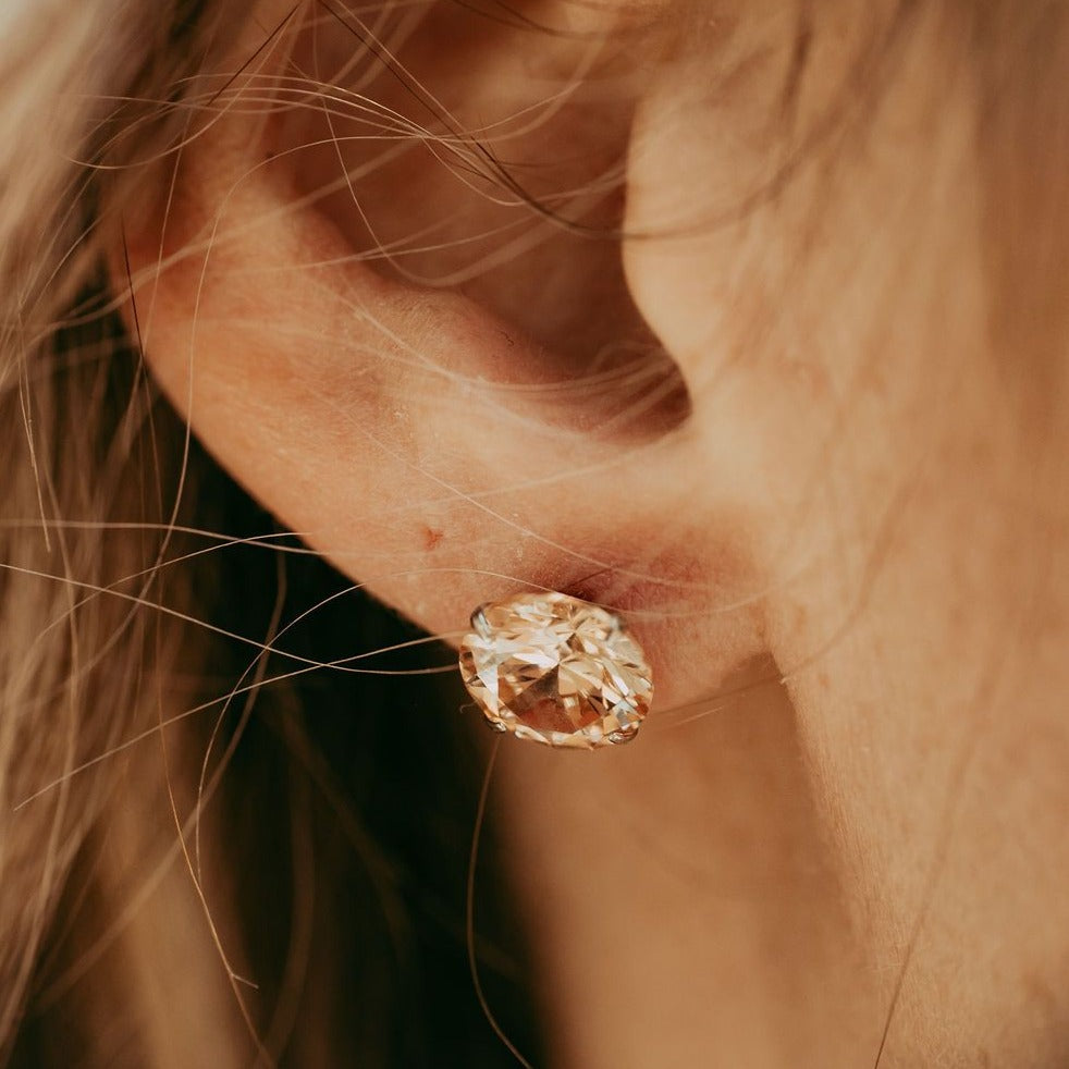 Boucles d'oreilles en forme de diamant